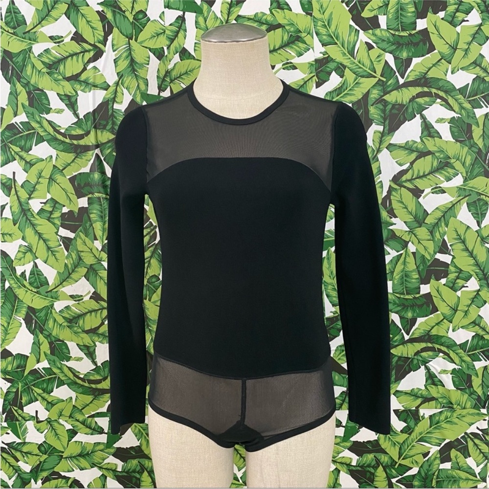Zara Knit Mesh Panel Bodysuit 378